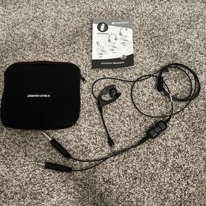 Plantronics MS200 Aviation Headset Black With Bag Cover